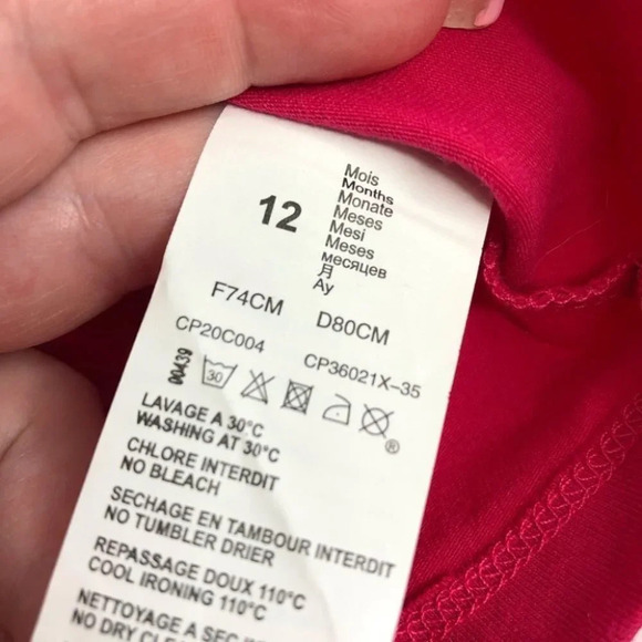 Catimini shirt magenta pink long sleeve embroidered bunny collar size 12 months - Picture 4 of 8